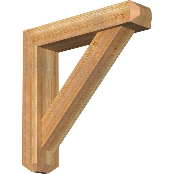 Ekena Millwork Traditional Craftsman Rough Sawn Bracket w/ Offset Brace, Western Red Cedar, 6"W x 28"D x 28"H BKT0604X28X28TRA04RWR - main